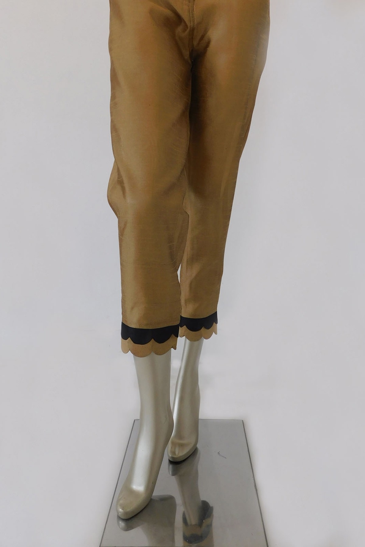 Gold silk pants sales