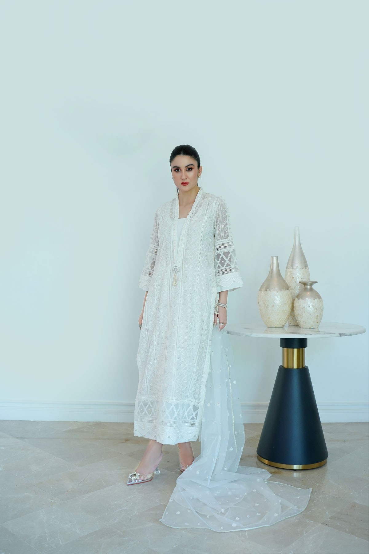 white chicken kari dress design Chicken Kari White Dress Design 2026