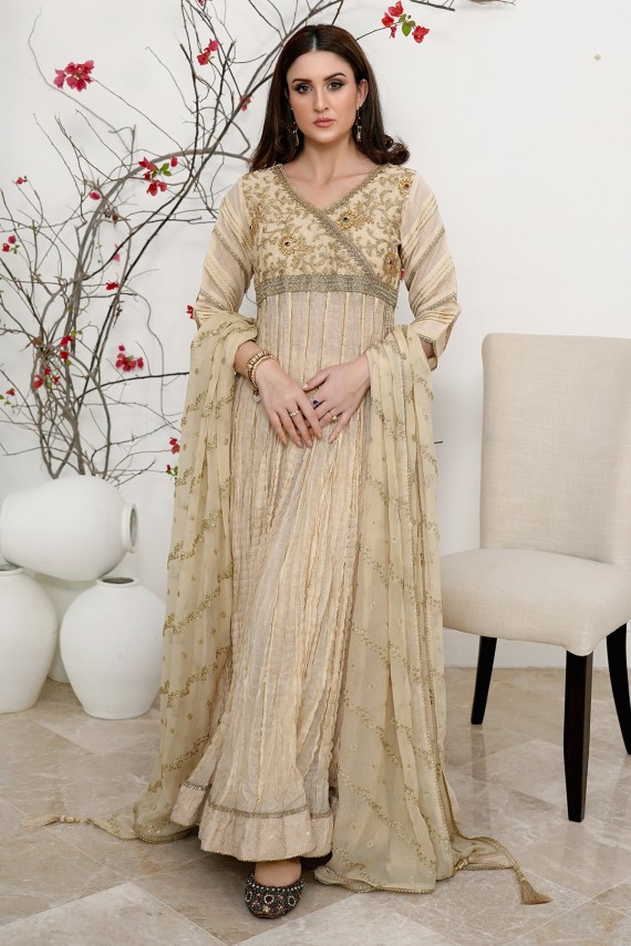 Ivory Crushed cotton silk 3pc Suit