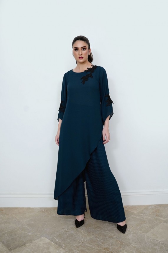 Teal Blue georgette 2pc Suit.