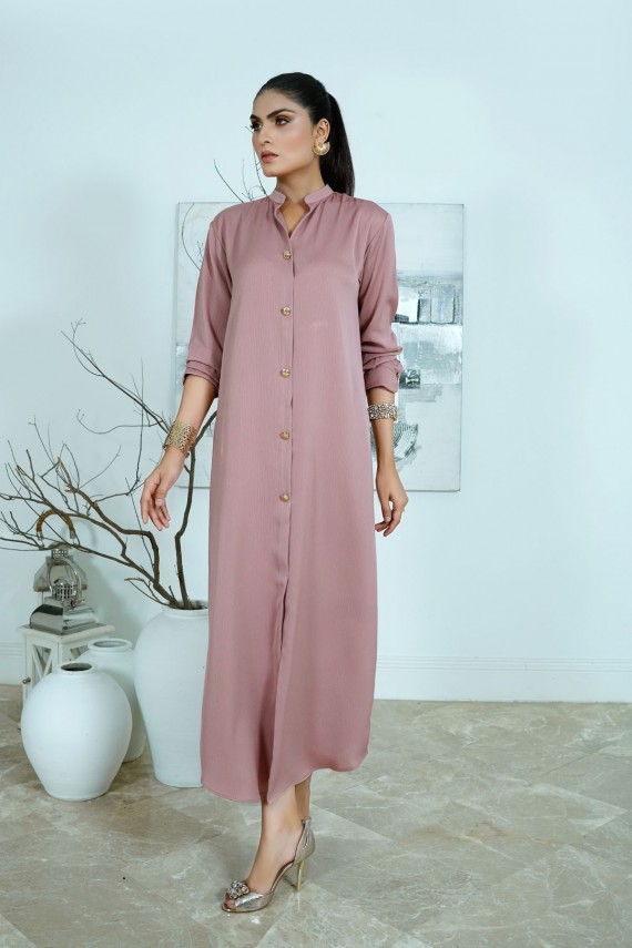 Pink georgette 2pc suit.