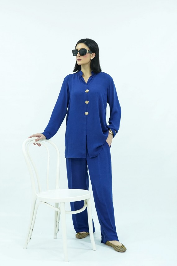 Blue crepe 2pc coord set