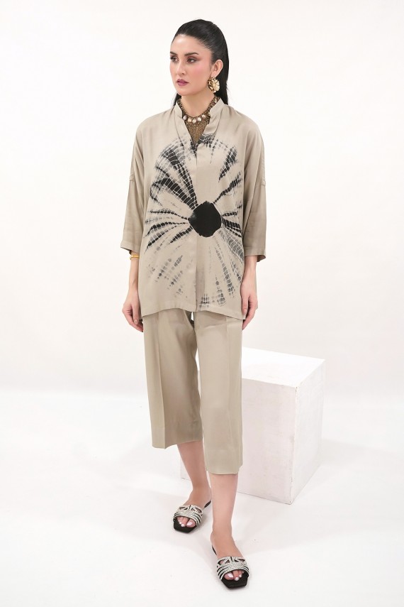 Beige cotton 2pc coord set.