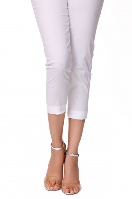 White Cotton 1pc Straight Pant